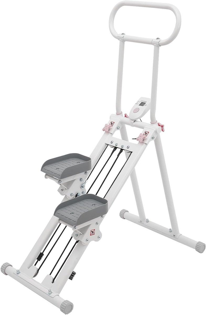 Opvouwbare Stepper - Hometrainer - Full Body Workout - LCD Display - 150 kg capaciteit - Zwart
