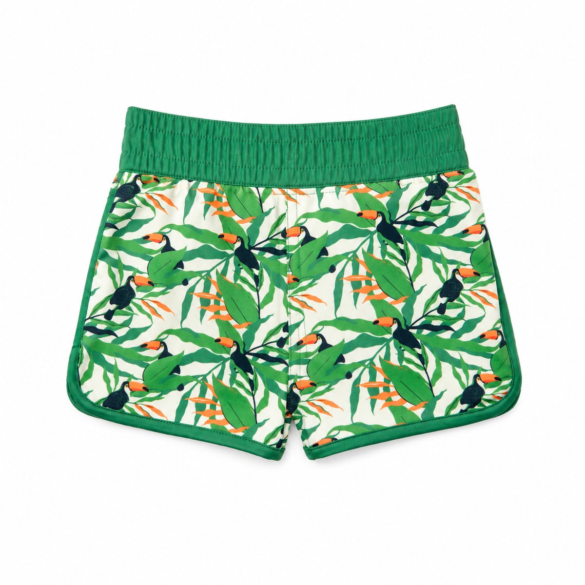Ducksday zwembroek - UV - toucan - groen - 11-12 jaar - 146/152 - valt klein Groen, wit