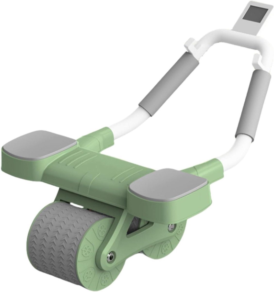 Buikwiel met Elleboogsteun - Buikroller Core Trainer - Buikspieren Trainen - Automatische Rebound Functie - L - Groen