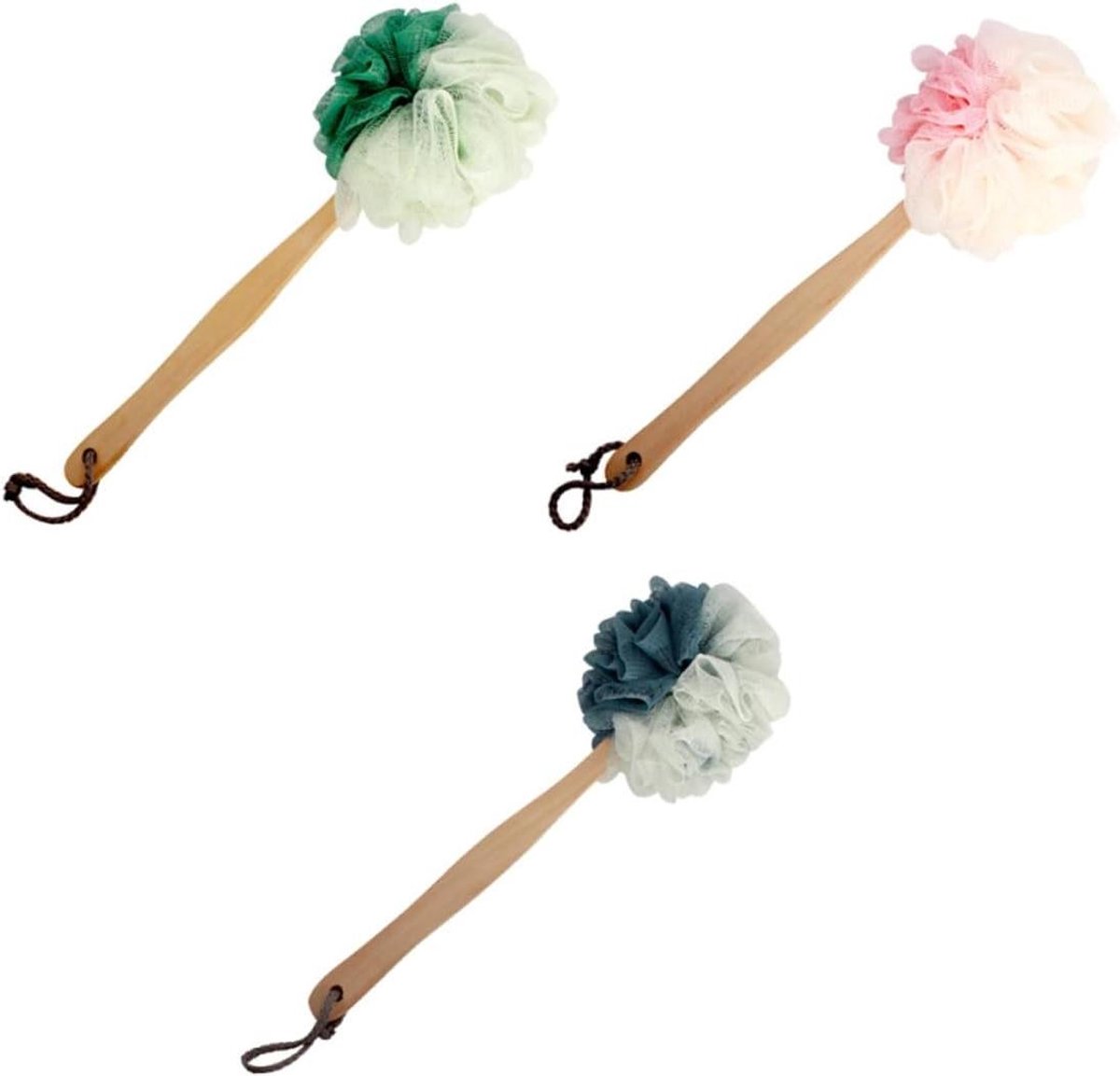Badborstel Set - Douche Spons - Lichaam Reinigen - Lange Handgreep - 38 cm - Assorti