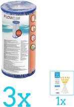 Bestway - Flowclear - Filtercartridge Type III - Volumebundel - Filter - 3-delig