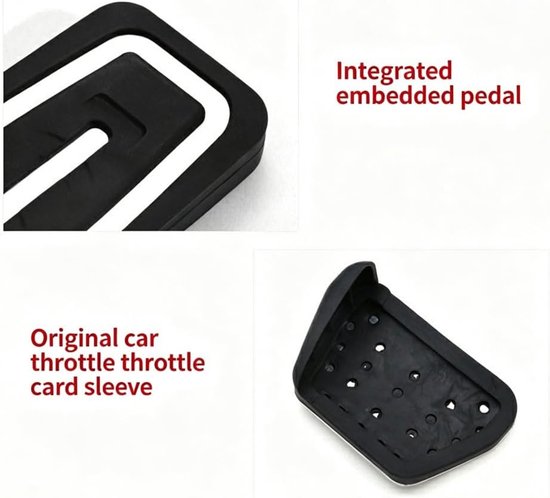 Auto Pedaalhoezen - Sportpedalen Rem Gas - Verbeteren Rijveiligheid - Antislip Rubber - 3 Stuks - Zilver Zwart — afbeelding 5