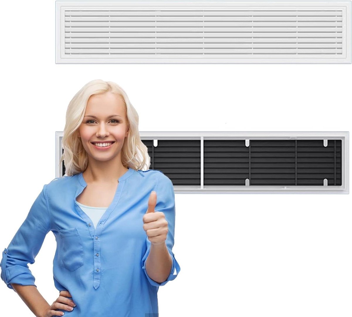 Ventilatierooster - Luchtuitlaat rooster - Ventilatie verbeteren - Verstelbare maat - Aanpasbaar - Wit