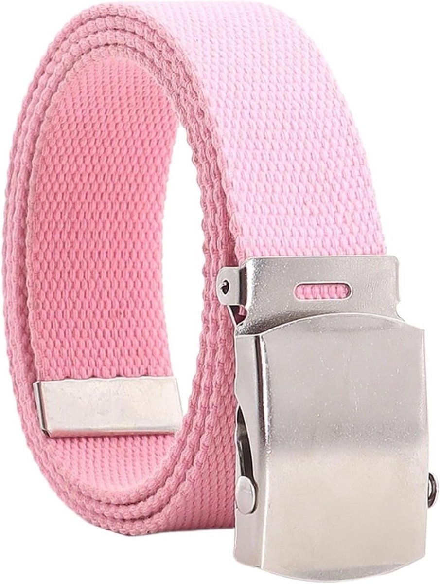 Leren Riem - Uniseks Riem - Casual Draag - Gladde Gesp - 32 cm Breed - Roze
