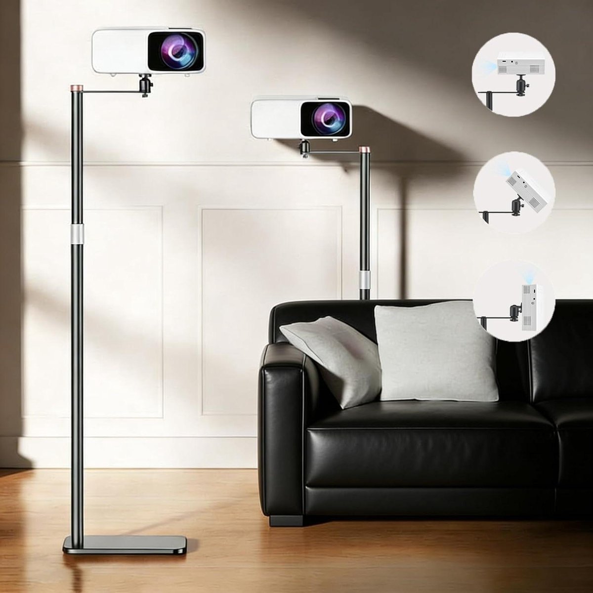 Projector Stand - Projector Houder - Flexibel Gebruik - 360 Graden Draaibaar - 30-130 cm - Zwart