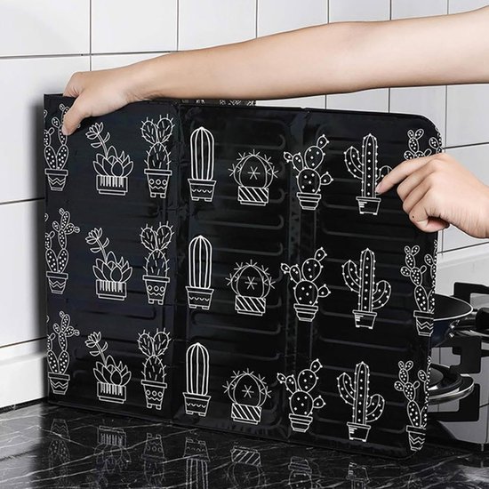 Opvouwbaar Spatscherm - Beschermend Paneel - Koken in Keuken - Oliebestendige Barrière - 325 x 84 cm - Zilverkleurig — afbeelding 4