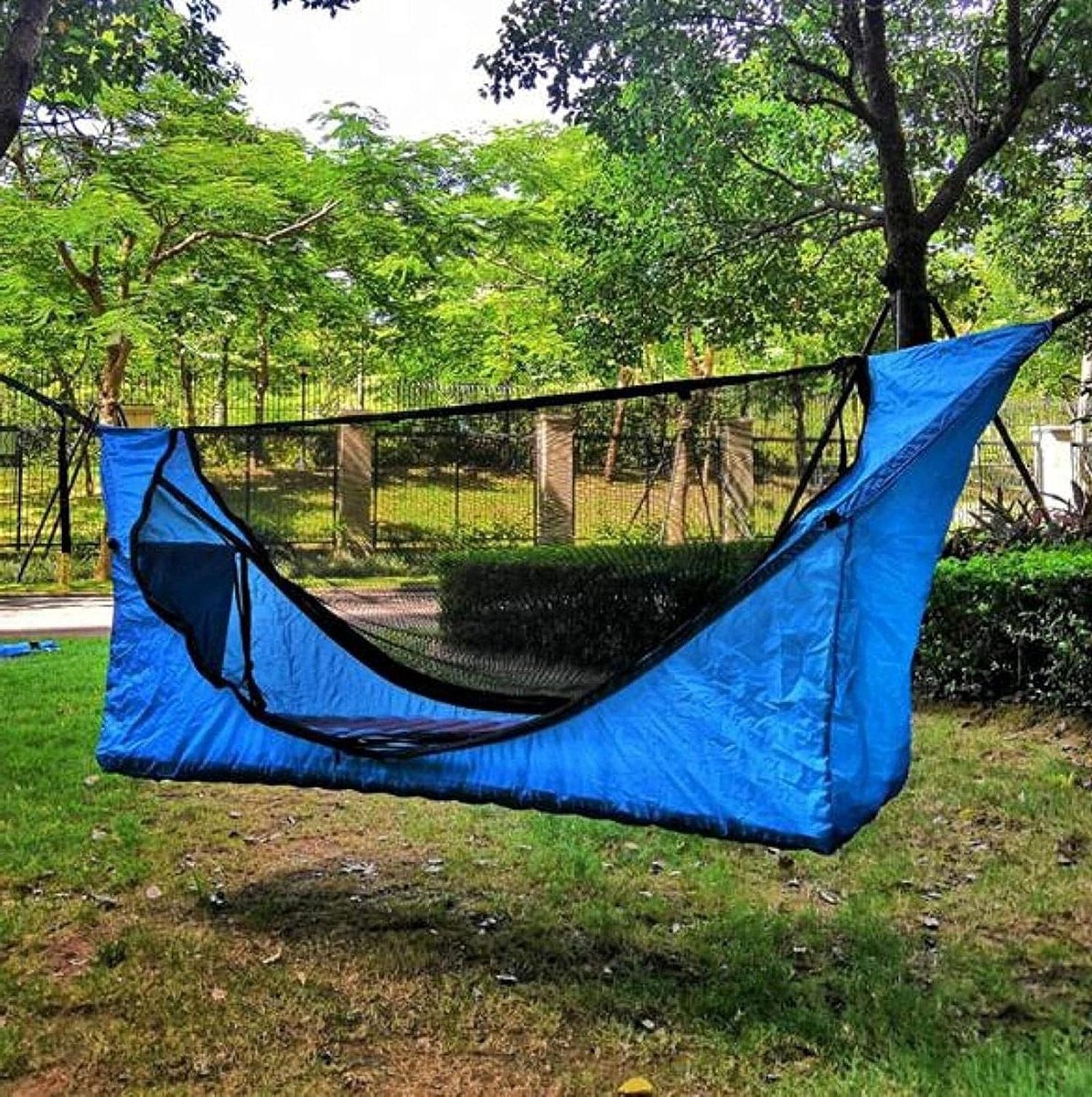 Outdoor hangmat - Reishangmat comfort - Ontspanning in de natuur - Plat liggend ontwerp - Max 200 kg - Diverse kleuren