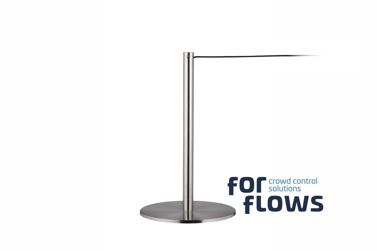 GJ Floors - ForFlows Gallery Afzetpaal | Geborsteld Chroom - 90 cm Hoog | 8kg - Hoogte: 90 cm - Lengte: - Steel diameter: 5,1 cm