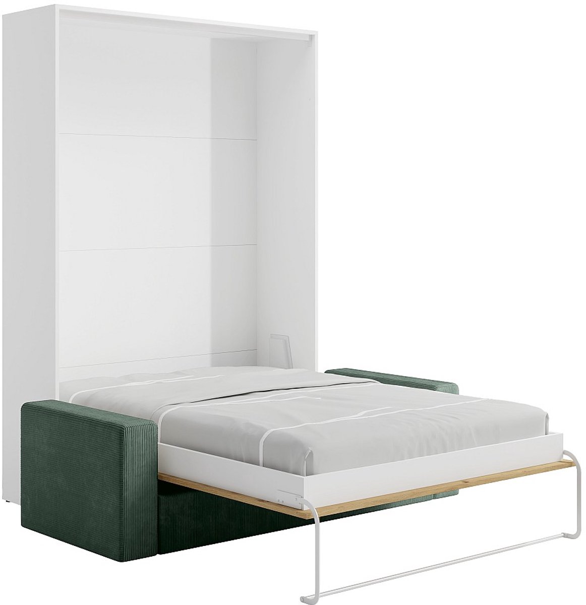 Vente-unique Bedkast hout natuurlijk licht, wit 160 x 200 cm