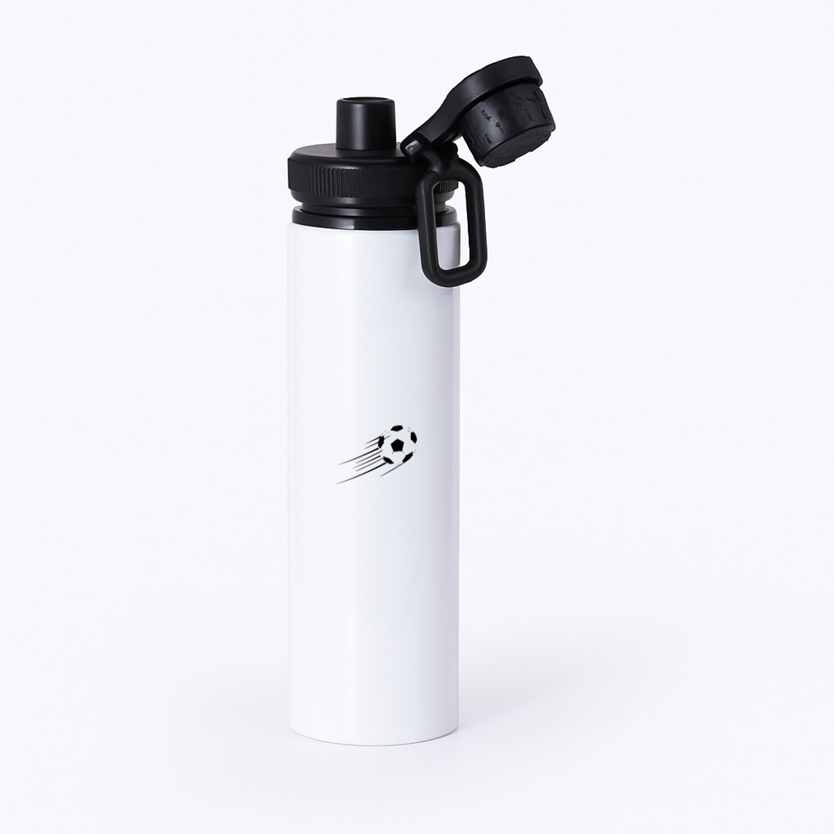 Hacebo® - Voetbal waterfles met draaidop zwart - Voetbal - Jongens en meisjes - voetbal cadeau - sport - bal - cadeau - kado - geschenk - water fles - 850ML