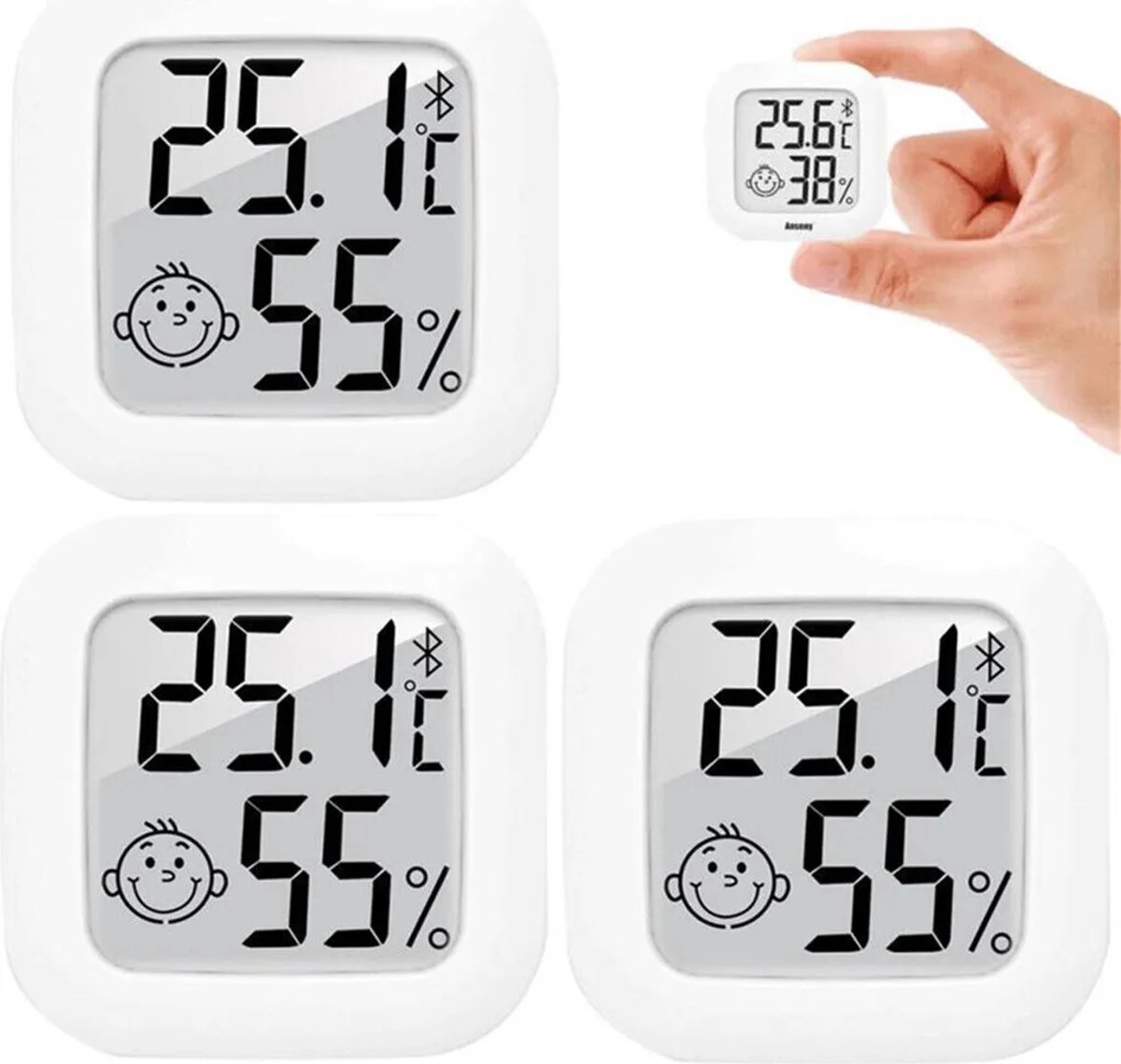 3-delige digitale thermometer en hygrometer