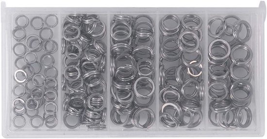 Dubbele splitringen set van 200 stuks, roestvrijstalen verbindingsringen voor sleutelhangers en sieraden maken — afbeelding 4
