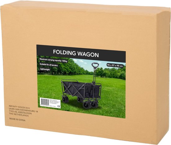 MIRA® Bolderkar Opvouwbaar Luchtbanden - Bolderkar Opvouwbaar - Bolderkar Kinderenvervoer - Zwart - 57cm x 96cm x 57cm; 11kg van Merkloos — afbeelding 5