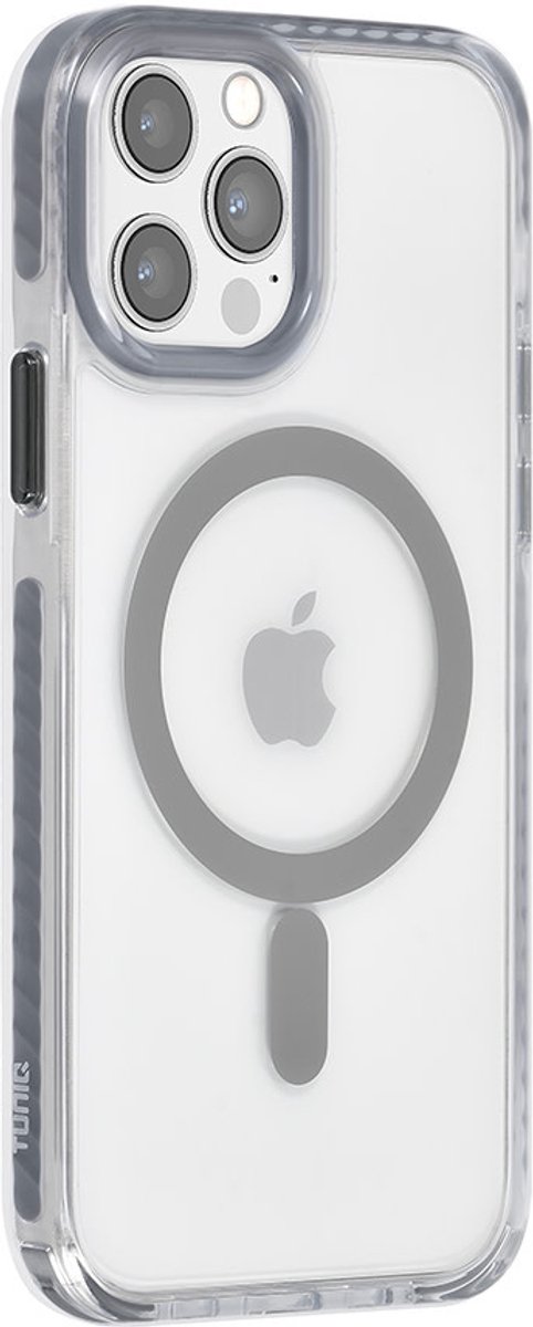 TUNIQ telefoonhoesje voor Apple iPhone 12 - MagSafe backcover met koord - Grijs