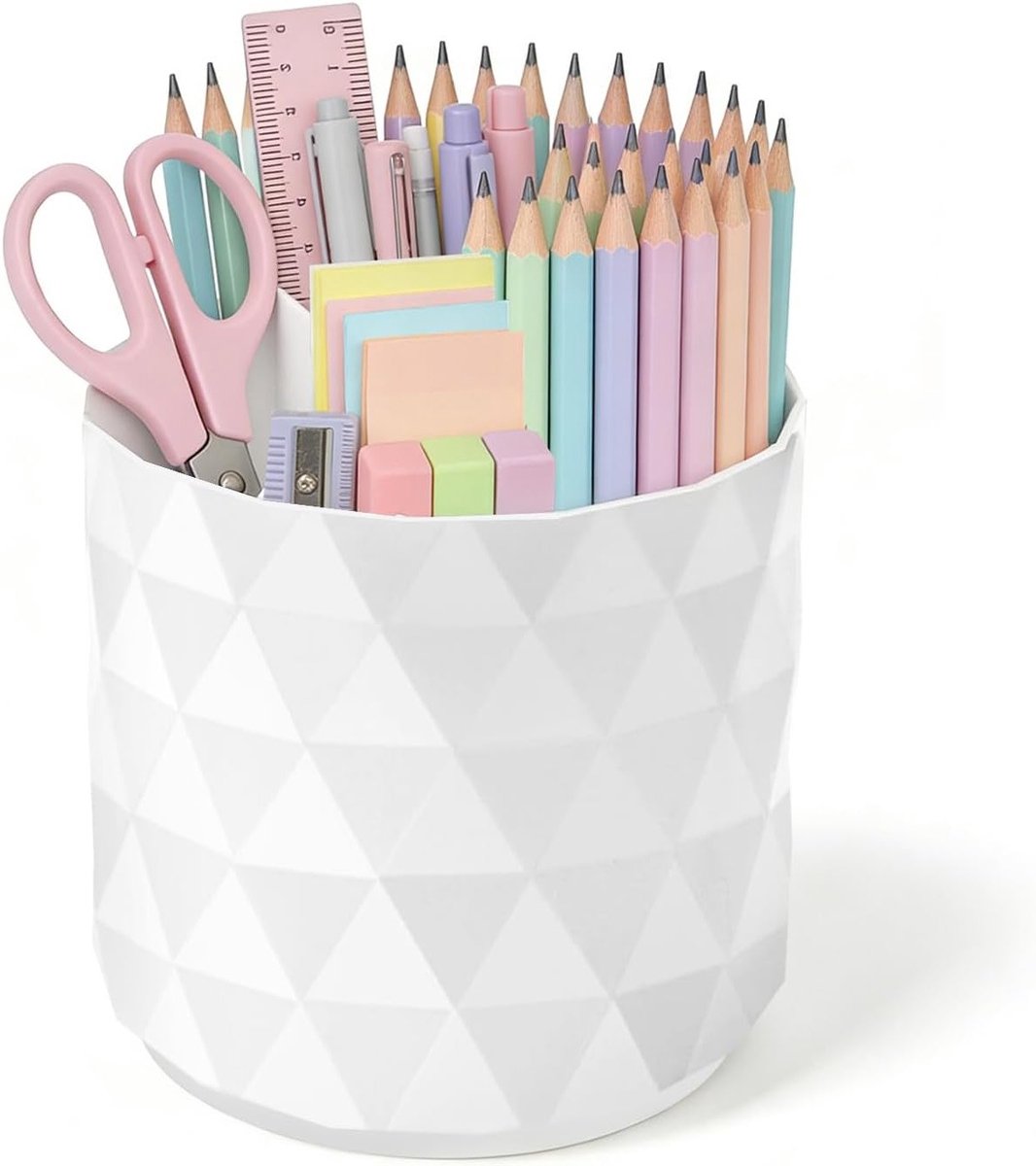 Rotatable Desk Organizer 360 Graden: Penhouder met 5 Compartimenten, Bureau Accessoires, Opberging voor Pennen en Kantoorbenodigdheden
