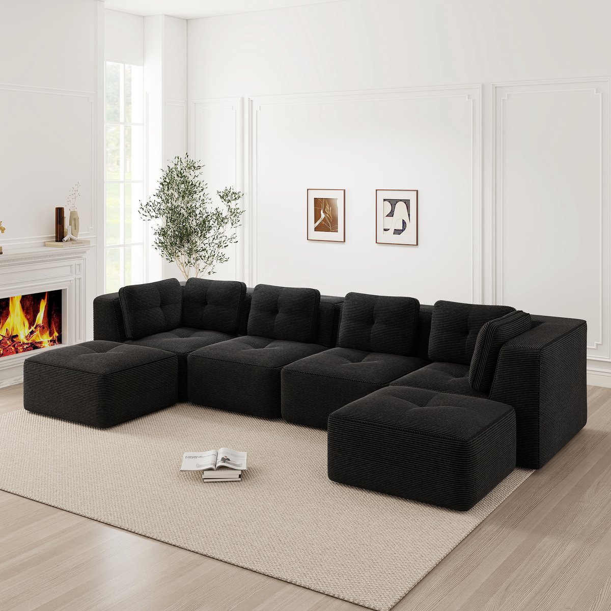 FloraGrace Hoekbank Modulair - U-Vorm Of Slaapbank - Geen Montage Nodig, Diepe Zitting & A