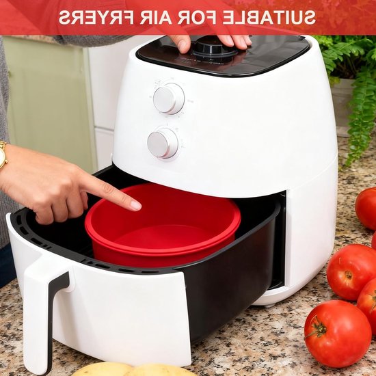 Ronde 16 cm Silikon Cakevormen - 2 Stuks, Niet Plakkerig, Ideaal voor Taarten, Brood en Gebak in de Airfryer — afbeelding 3
