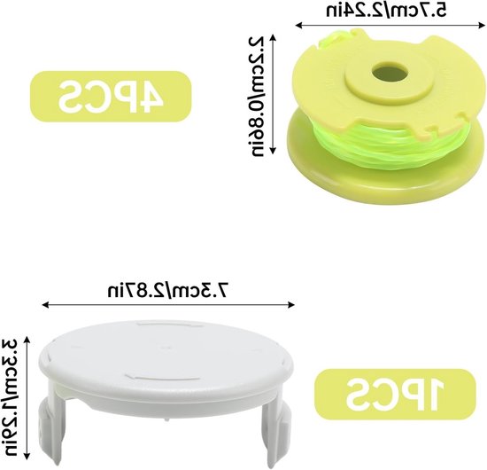 Draadtrimmer spoelen set van 4 met 1 dop (groen) voor tuinonderhoud en precisiewerk van Merkloos — afbeelding 5