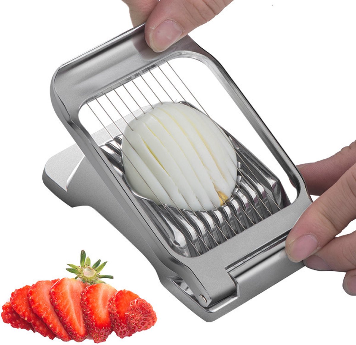 Oneay Eiersnijder, tomatensnijder, multifunctionele eiersnijder, geschikt voor zacht fruit, voor thuisgebruik.