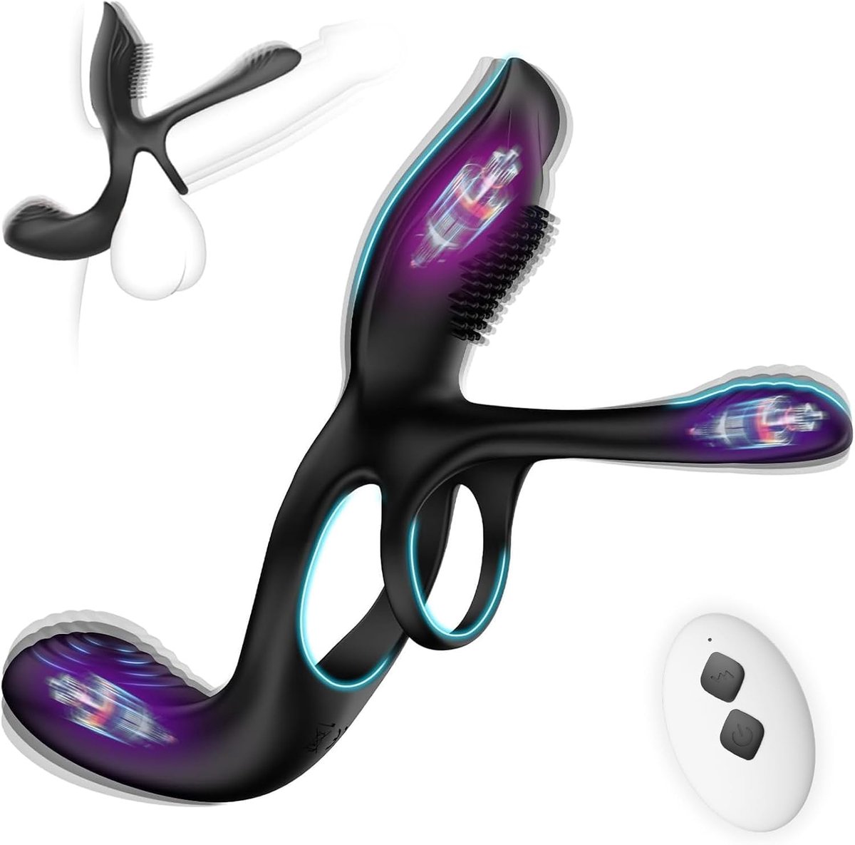Daity Vibrator voor stellen – 3-in-1 Vibrerende Cockring met 10 standen – Penisringvibrator voor mannen – Perineumvibrator – G-punt- en clitorisstimulator voor vrouwen – Erotische noviteiten, seksspeeltjes voor volwassenen en massagesets