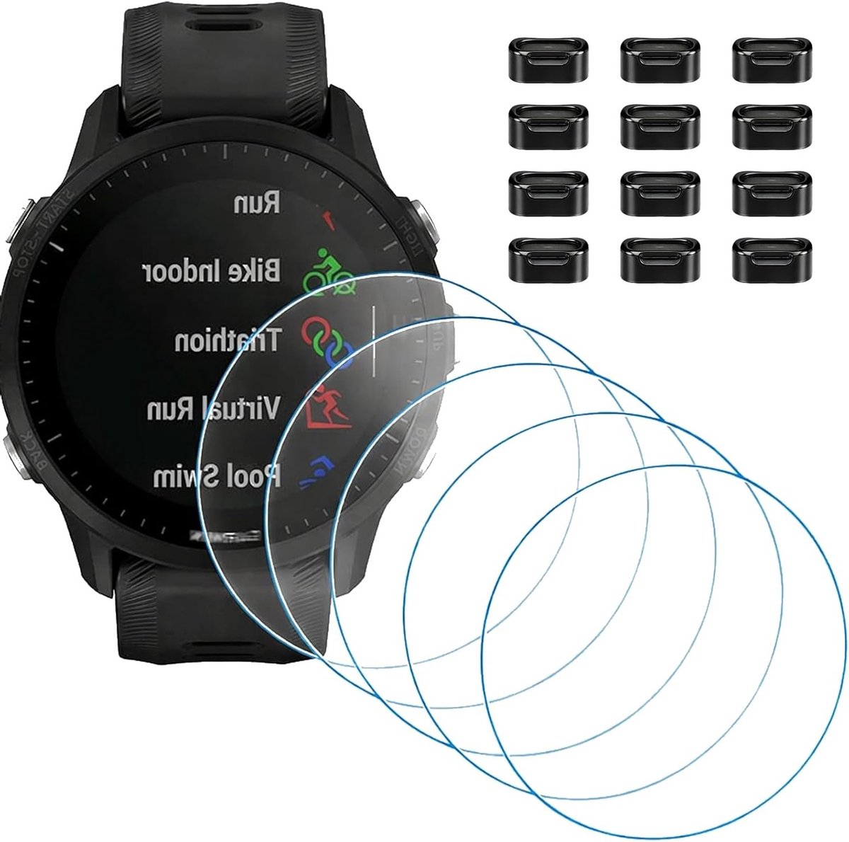 Gehard glas bescherming voor Garmin Forerunner 165 - 5 stuks, krasbestendig en duurzaam