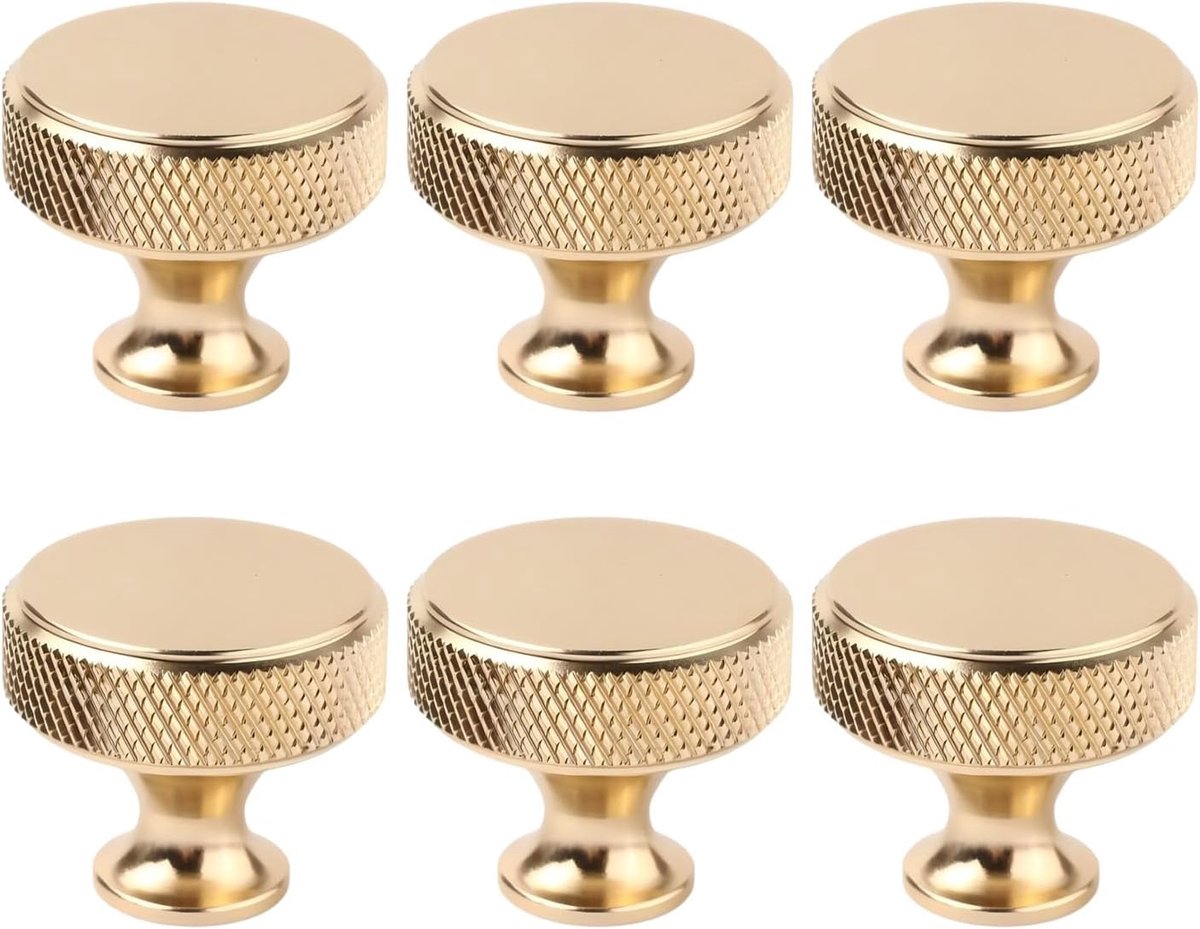 Meubelgrepen Set - Gouden Kastknoppen Aluminium - 6 Stuks - Modern Minimalistisch Design - Voor Keuken Kledingkast Lades - Luxe Goudkleur