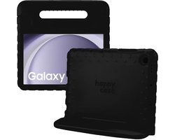 HappyCase Kinder Tablethoes Geschikt voor Samsung Galaxy Tab A11 / Tab A9 | Kindvriendelijke Hoes | Beschemhoes | Kinderhoes | met Handvat en Standaard | Zwart