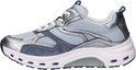 Zij-aanzicht van een lichtblauwe Gabor Rollingsoft sneaker met zilveren en donkerblauwe details en een witte zool.