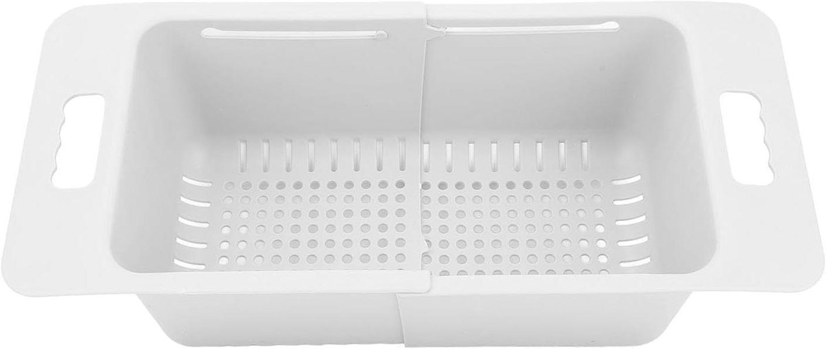 Diepvriesmand Verstelbaar - Vriezer Organizer - Voedsel Opslag - Met Handvat - 40-52 cm Lengte - Wit