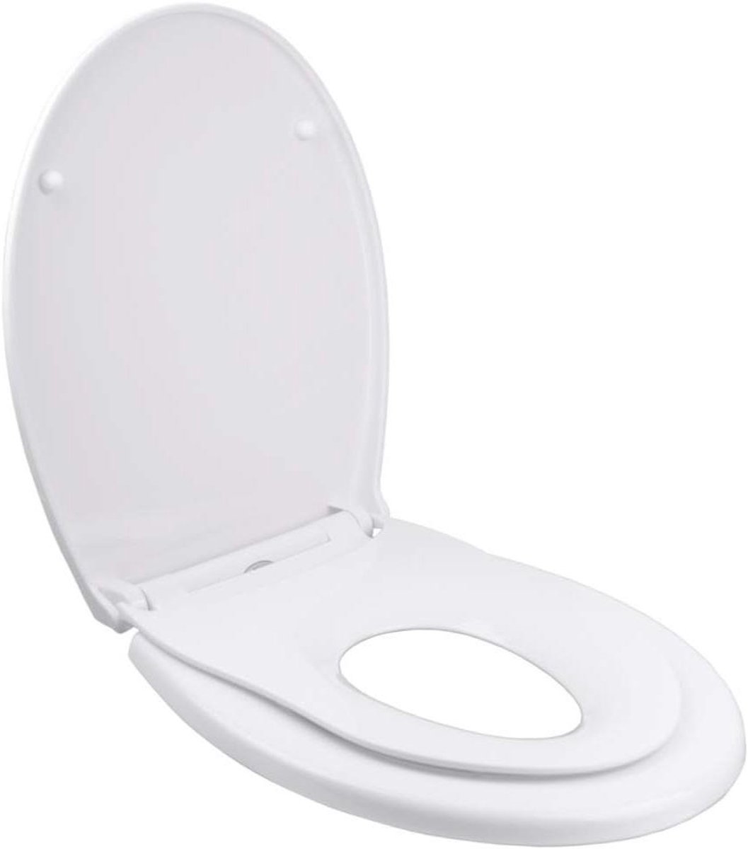Kinder Toiletbril - Kindertoiletbril Zitting - Zindelijkheidstraining - Softclose Mechanisme - Universele Pasvorm - Wit