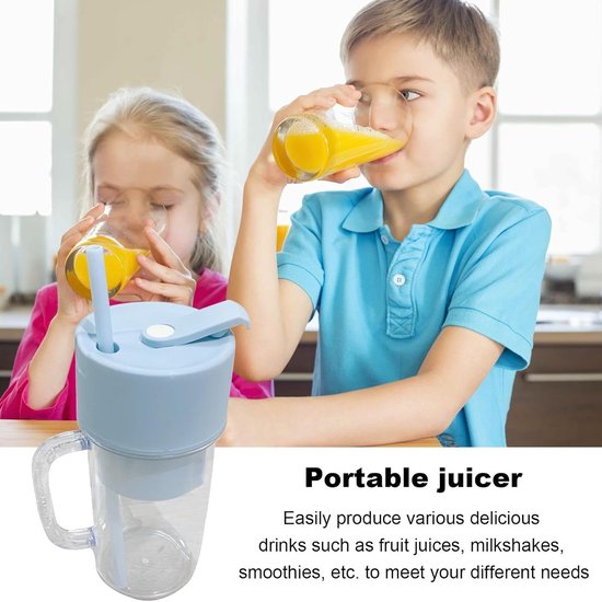 Draagbare Sapcentrifuge - Mini Blender - Gezonde Smoothies - Oplaadbaar 800 mAh - 400 ml Inhoud - Zwart van Merkloos — afbeelding 2
