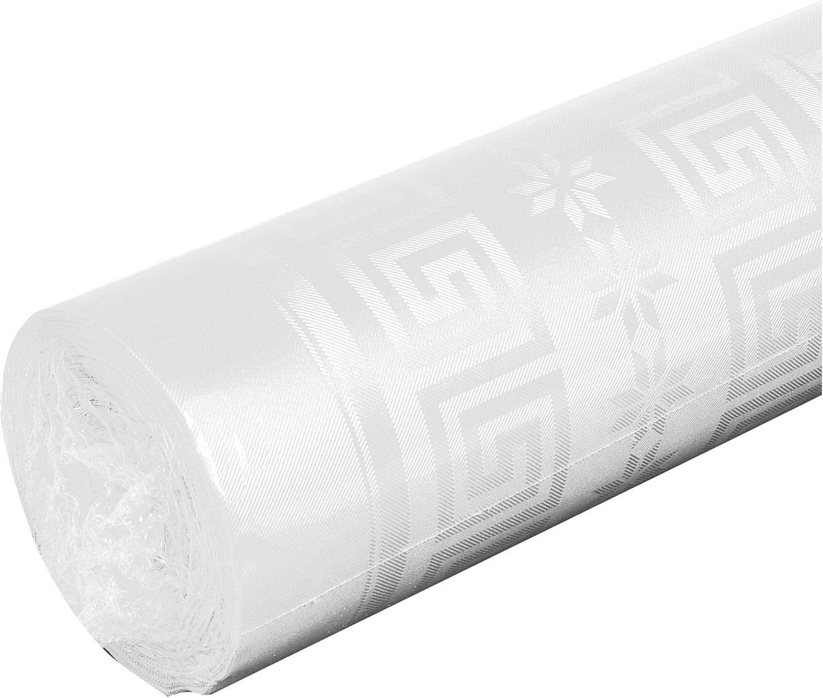 Tafelkleed Damast - Papieren Rol - Feestelijke Decoratie - Extra Lang - 120 x 50M - Wit