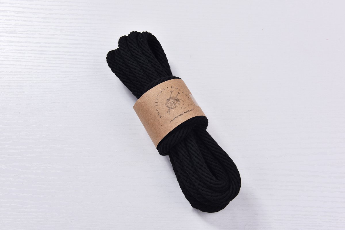 Verpakking van 2 rollen – "Twisted"-patroon, 10 mm katoenen touw met kernvulling (3 meter per rol) – Bindtouw / Lijnentouw
