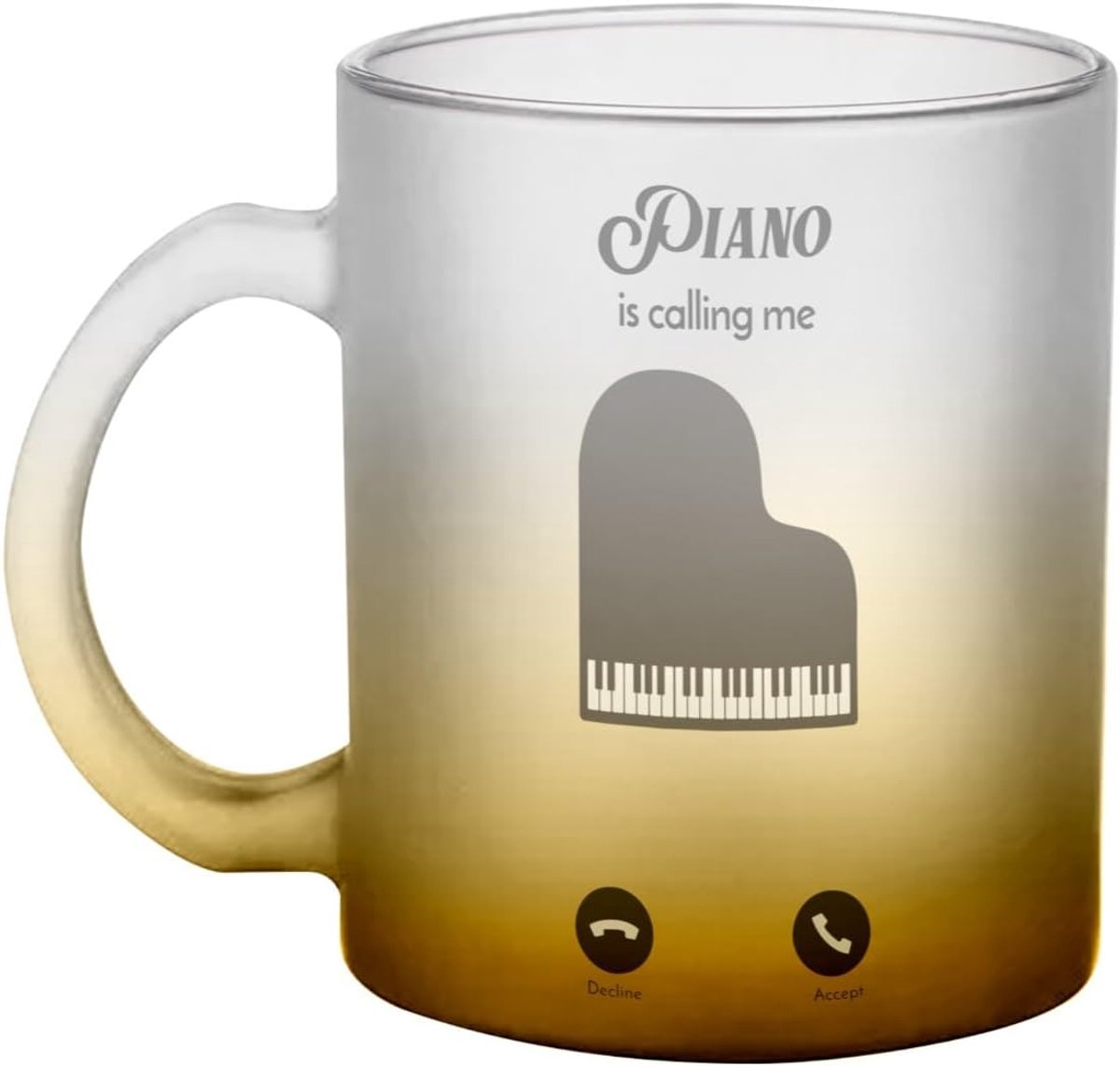 Glazen Mok - Kleurrijke Mok - Warme Dranken - Matglazen Afwerking - 300 ml Capaciteit - Geel