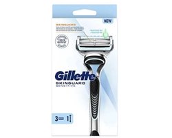 Gillette Skinguard Scheerhouder + Scheermesjes 3 Stuks