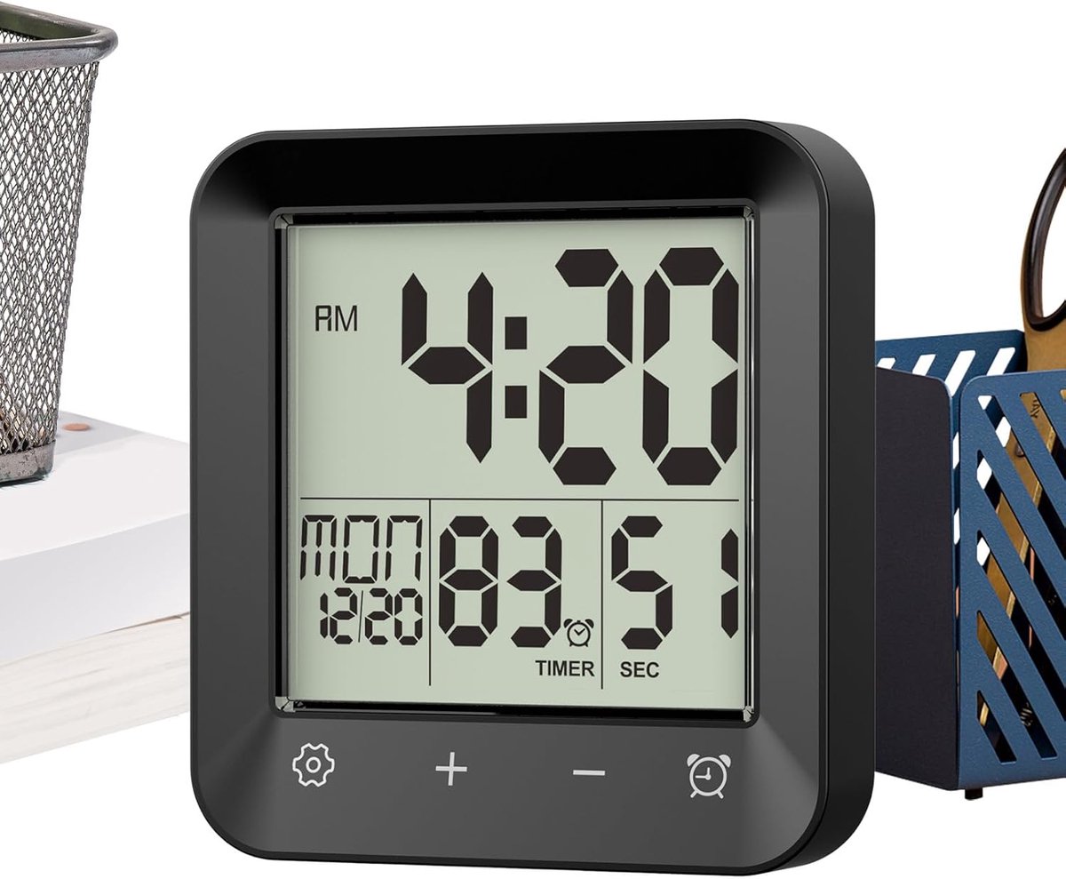 Digitale Klok - Waterdichte Timer - Keuken Douche - Groot Afteldisplay - 63cm Breed - Zwart