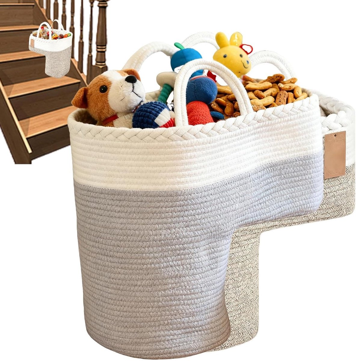 Trap Opbergmand - Stap Organizer - Ruimte Besparen - Opvouwbaar Ontwerp - 38x38x25 cm - Linnen Kleur