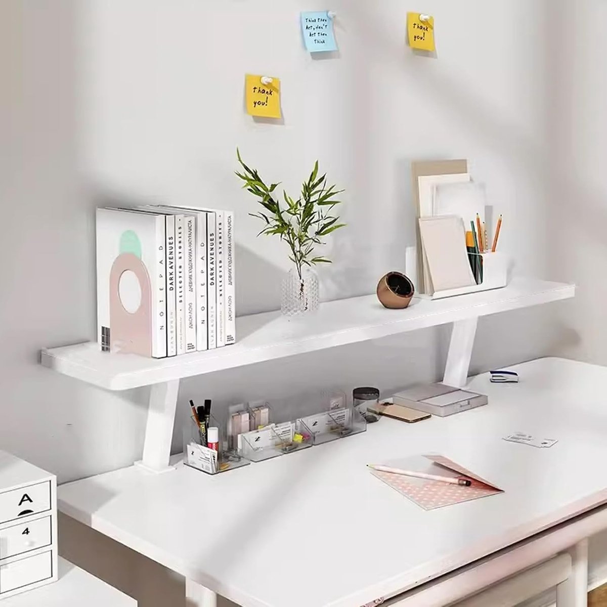 Bureau plank - Bureau extender - Werkruimte vergroten - Klembevestiging zonder boren - 120cm breed - Wit