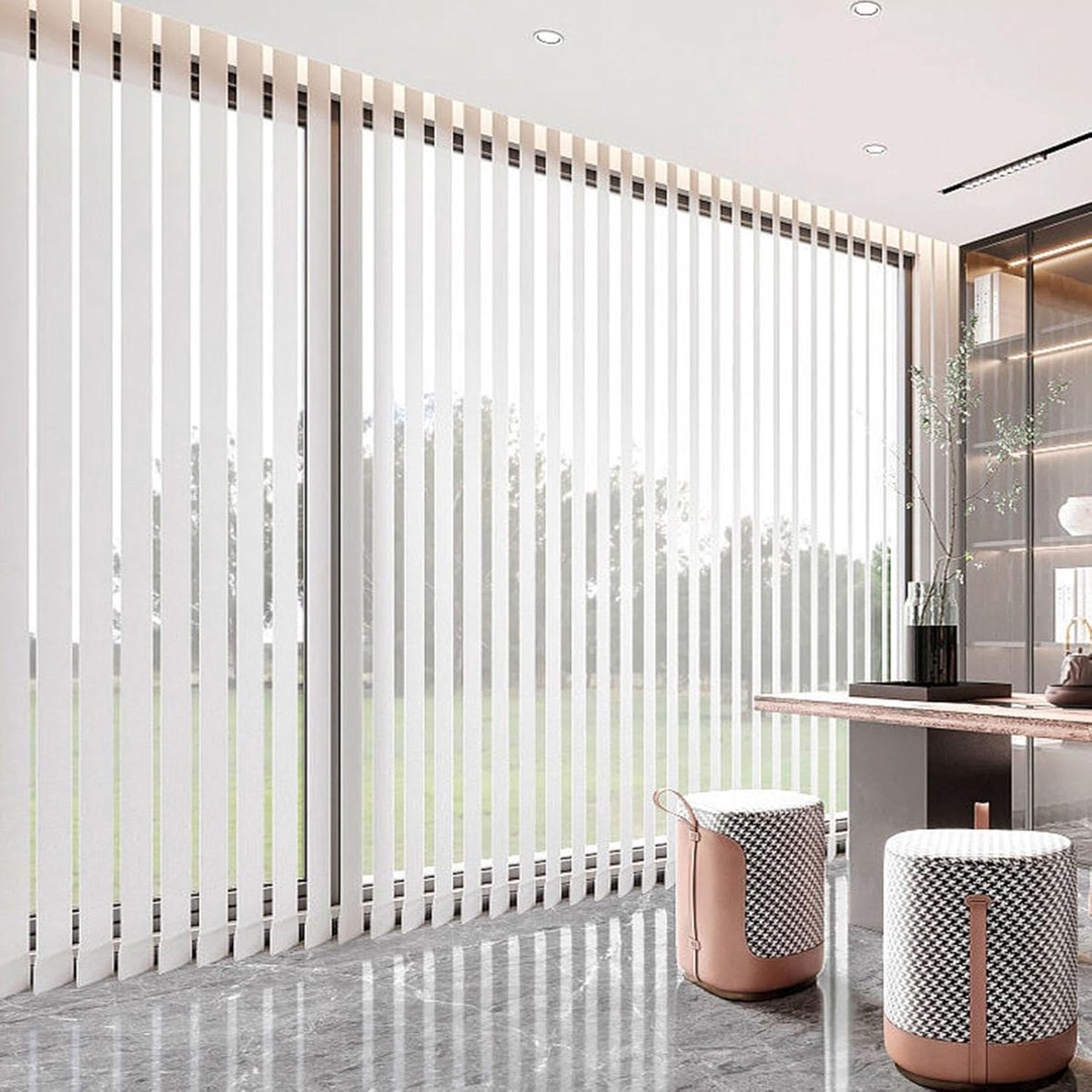 Verticale Jaloezieën - Lamellengordijnen Raambekleding - Lichtfiltering Privacy - Verstelbare Lamellen - 70x80cm