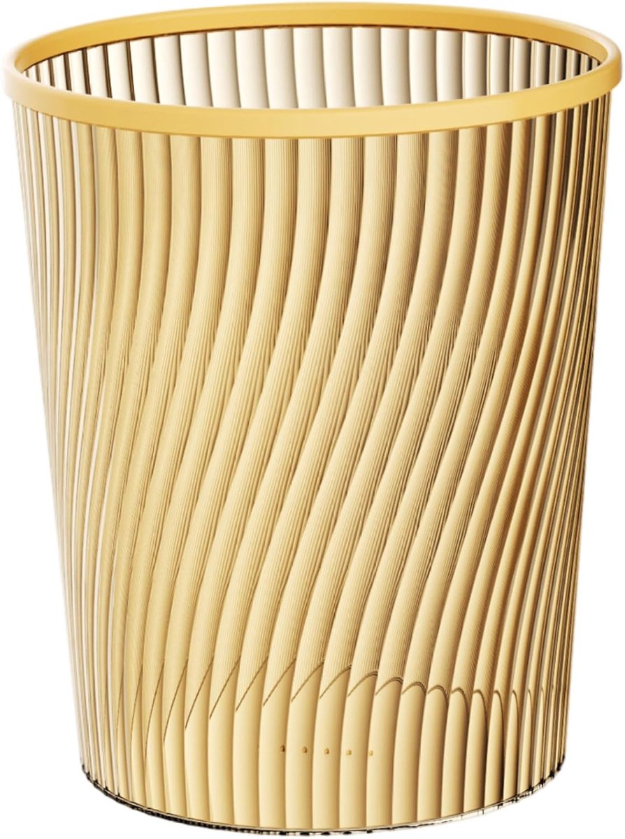 Gouden Prullenbak - Afvalbak Keuken - Kantoor Woonkamer - Stabiel PET Materiaal - 21 x 25 cm - Goud