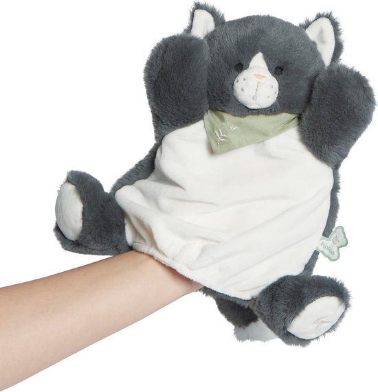 Baby Handpop Kat - Pluche Dier Knuffel - Spelen en Troosten - Super Zacht Materiaal - 24 cm Hoog — afbeelding 2