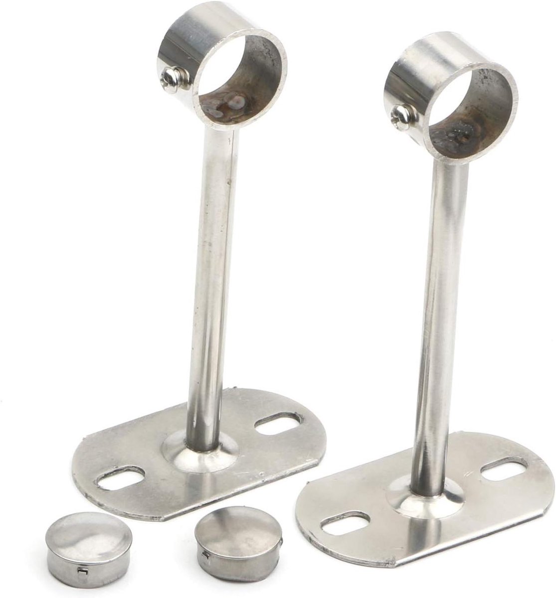 Gordijnroede Houders - Stang Bevestiging - Douche Badkamer - Roestvrij Staal - 25mm 1 Inch - Zilver
