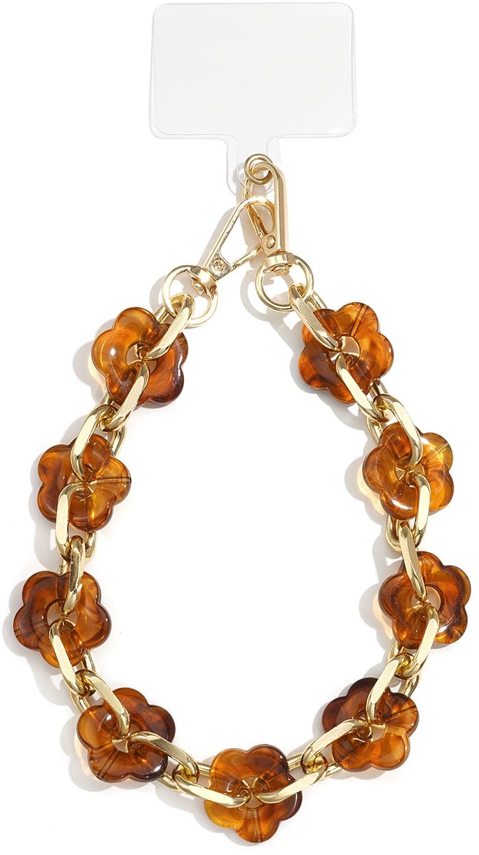 Telefoonsnoeren bloemen casual acryl dagelijkse accessoires - Bruin