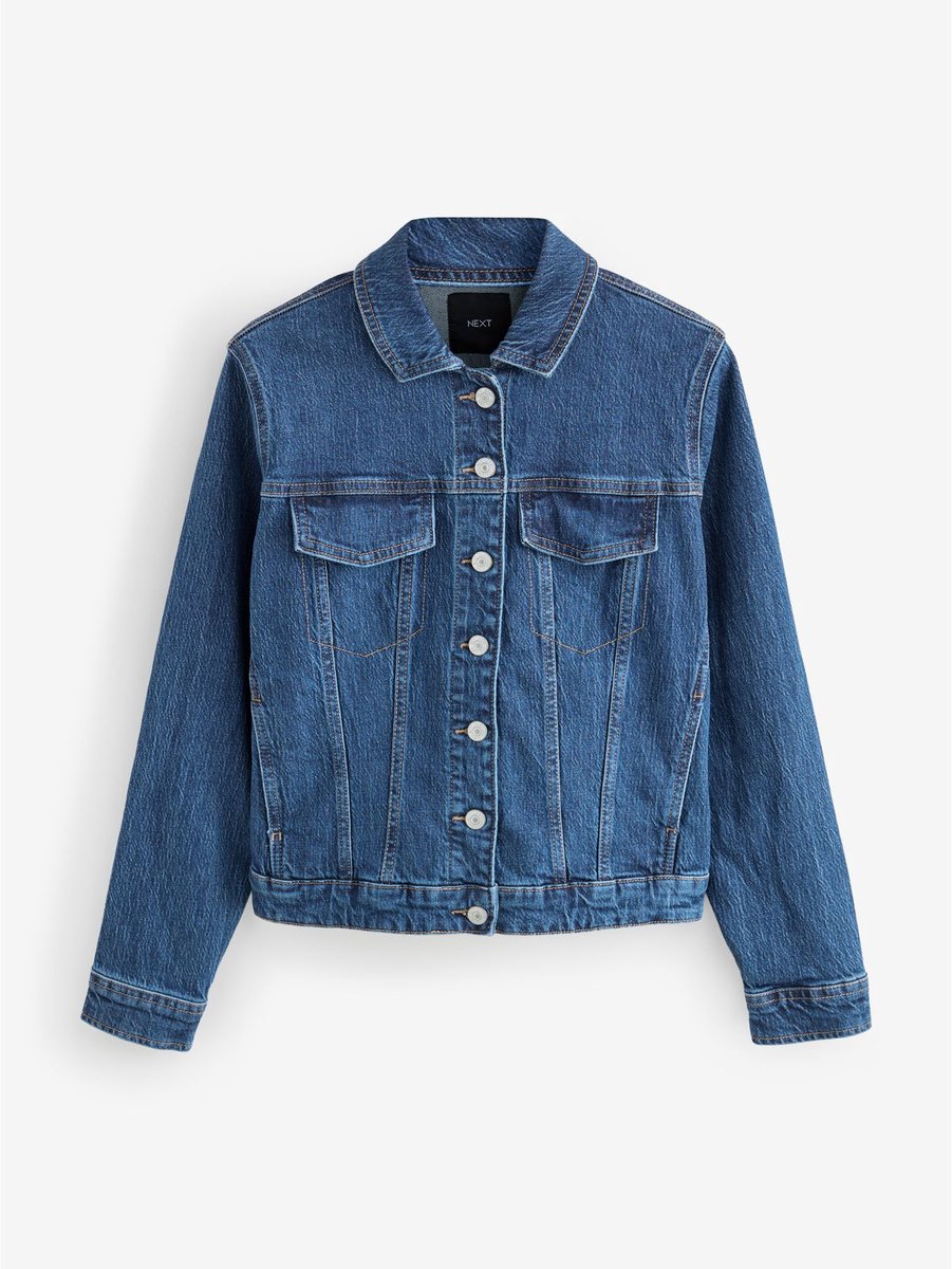 Next - Dames - Fuller Bust Fitted Denim Jacket - Petite - Blauw