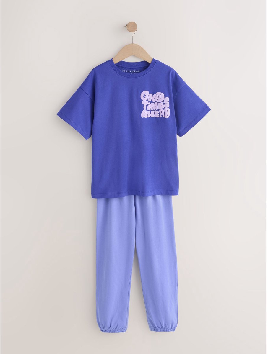 Next - Meisjes - 1 pyjama met joggingbroek - Blauw
