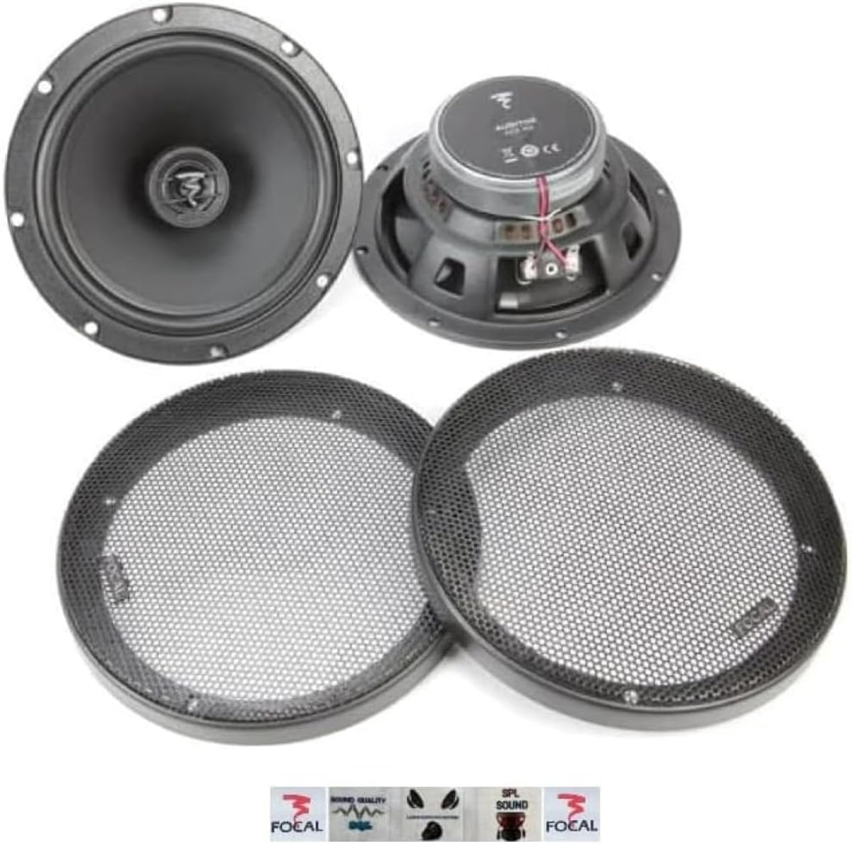 Coaxiale Luidsprekers - 2-weg speakers - Auto Audio - Inclusief Roosters - 165 cm - Zwart