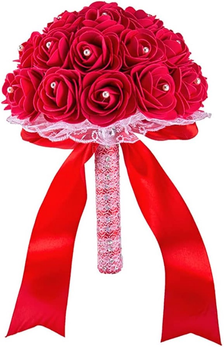 Bruiloft boeket - Bruidsboeket bloemen - Bruiloft decoratie - Handgemaakt ontwerp - 27 x 22 cm - Type 2