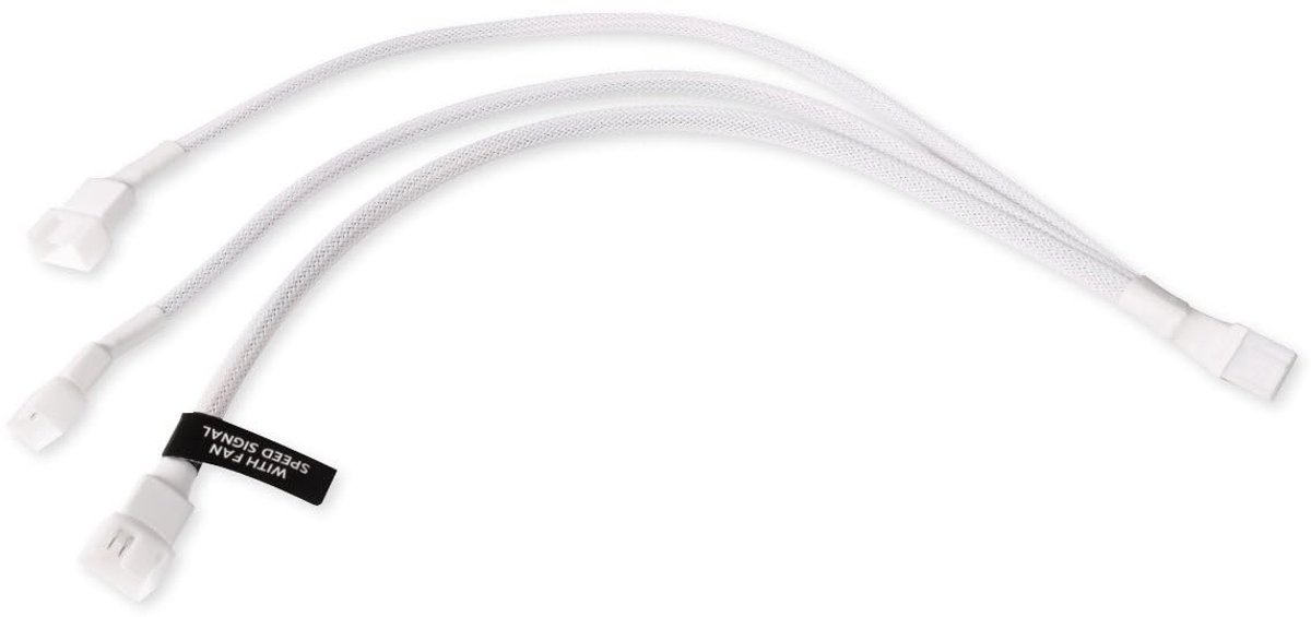 Y-splitter Kabel - Ventilator Splitter - PC Koeling - Gevlochten Kabel - 30cm - Wit