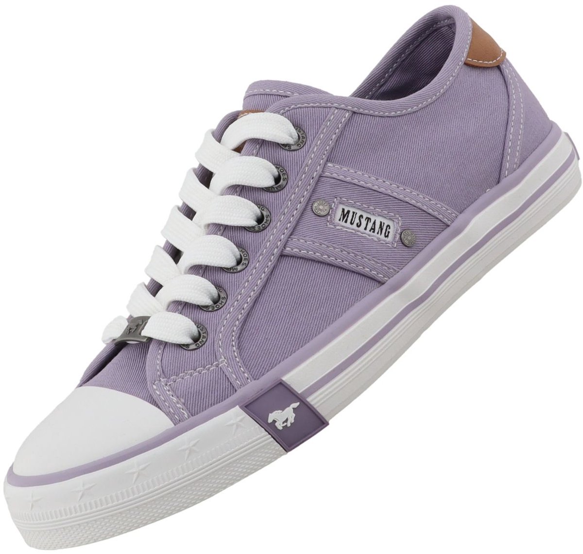 Mustang dames canvas sneaker paars