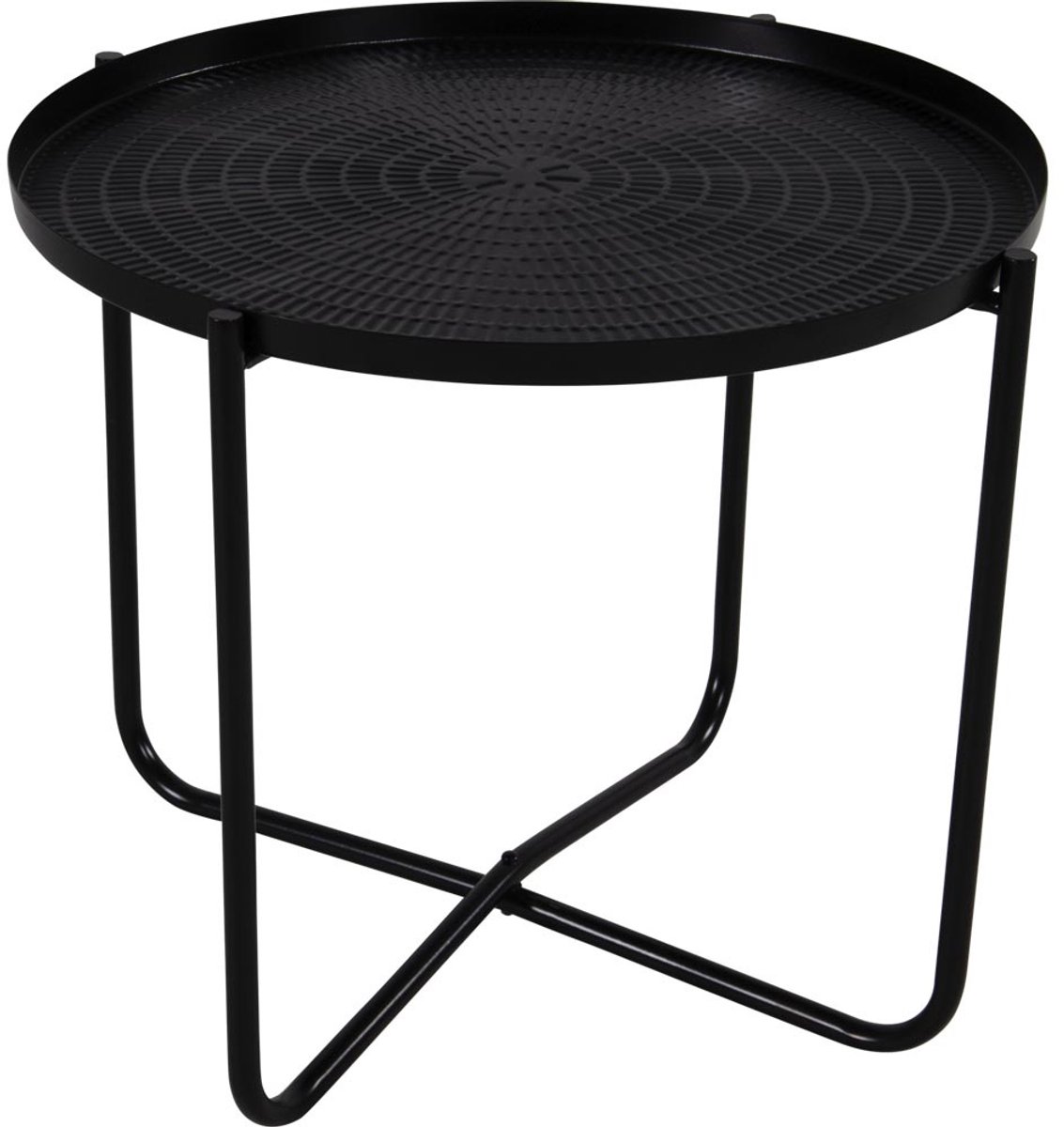 Lesli Living - Tuintafel zwart - Zwart - Ø40,5x35cm